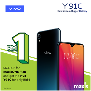 Get The Vivo Y91c At Rm1 When You Sign Up For Maxis Postpaid Plans Klgadgetguy
