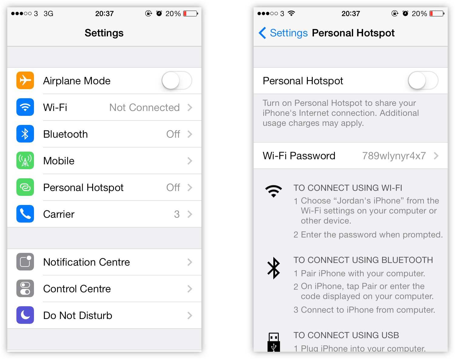 how to connect my iphone hotspot to my hp laptop