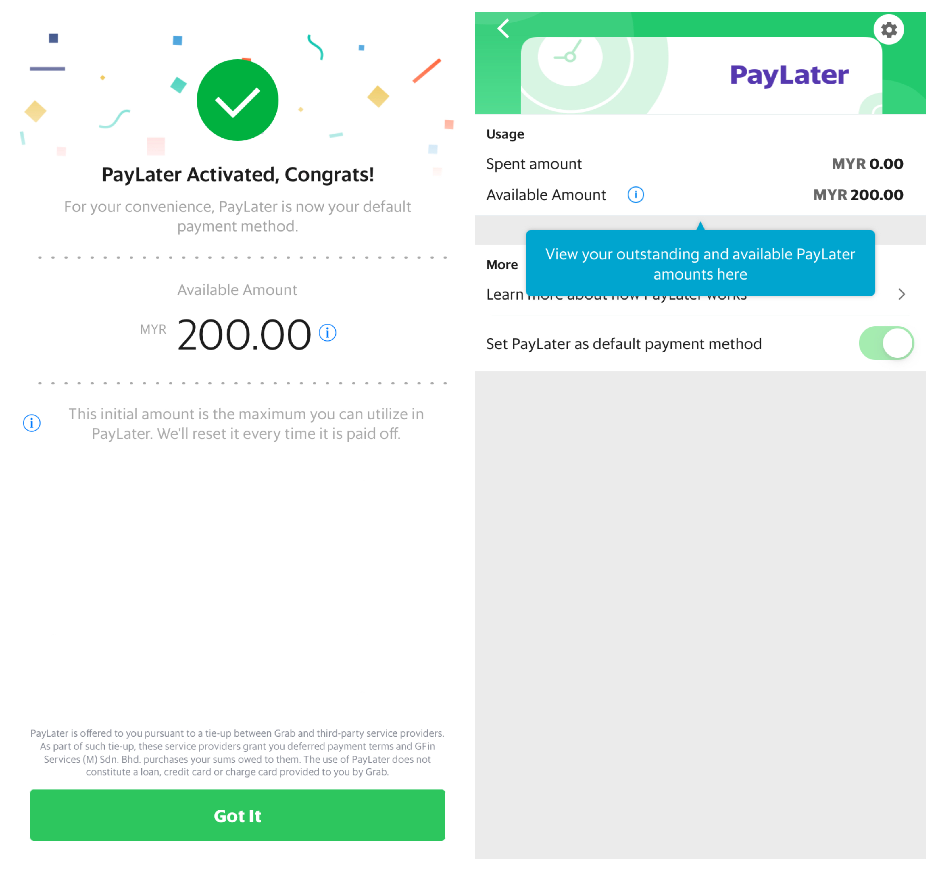 How to activate grab paylater