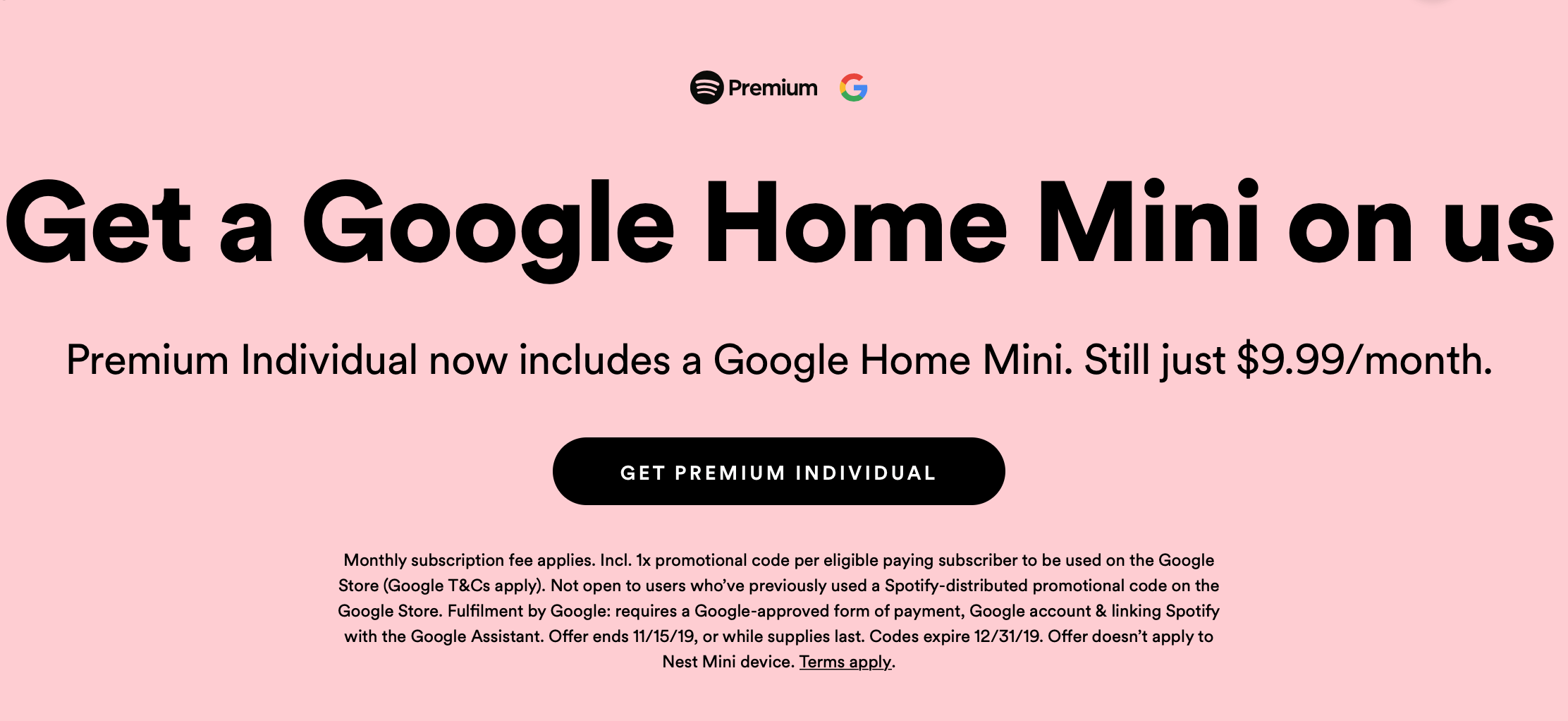 Free Google Mini For Spotify Premium Users