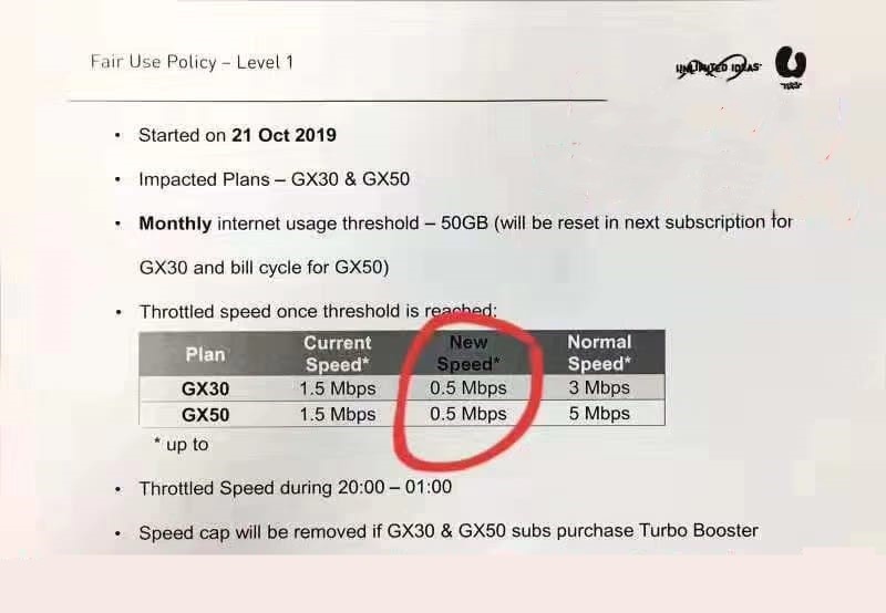 U Mobile Gx30 And Gx50 Unlimited Data Plans Aren T Actually Unlimited And Throttles Speeds To 0 5mbps Klgadgetguy