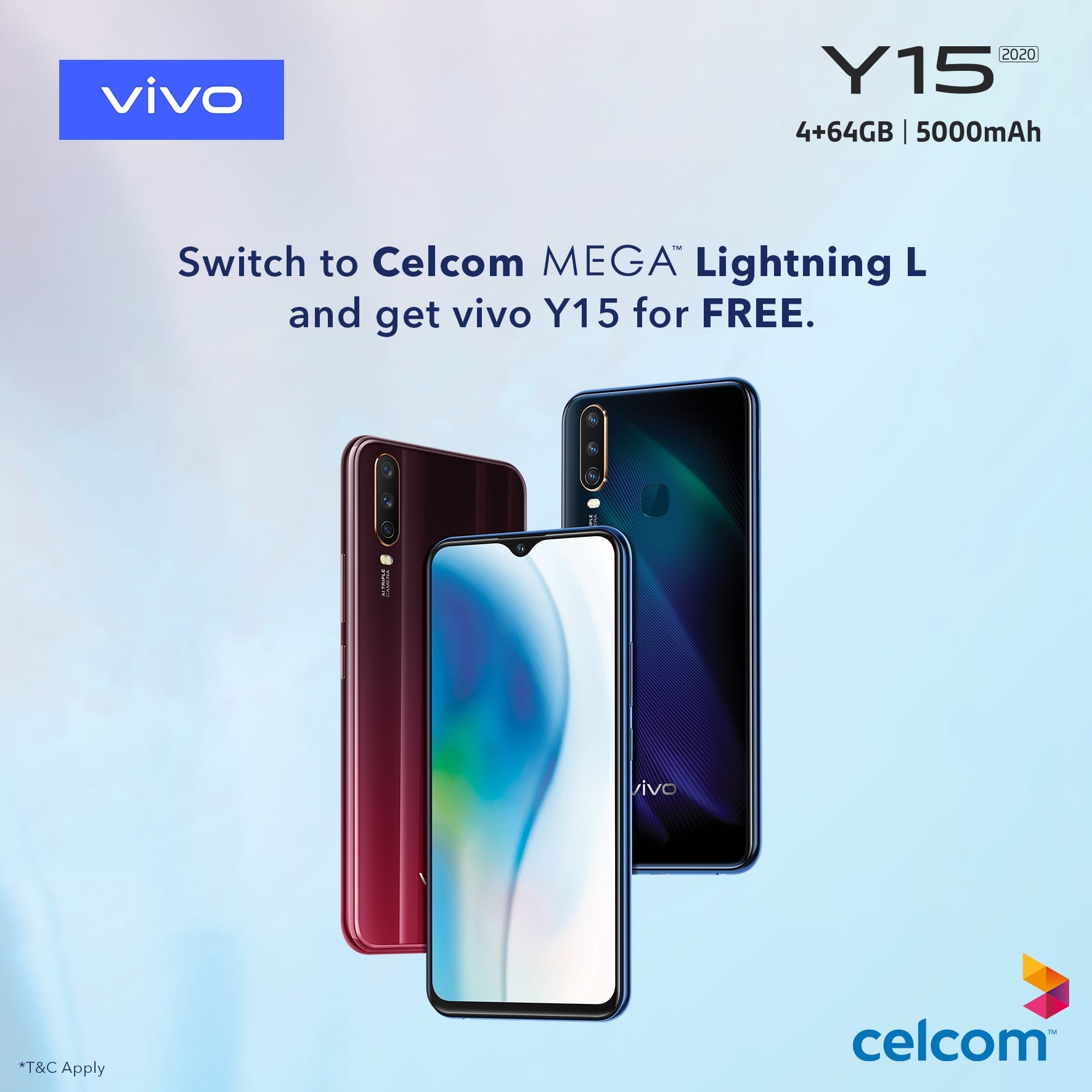Get The Vivo Y15 2020 For Free When You Sign Up For The New Celcom Mega Postpaid Plan Klgadgetguy