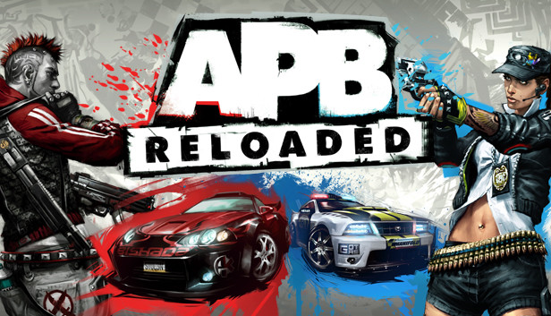 APB Reloaded poster red blue shooting cars