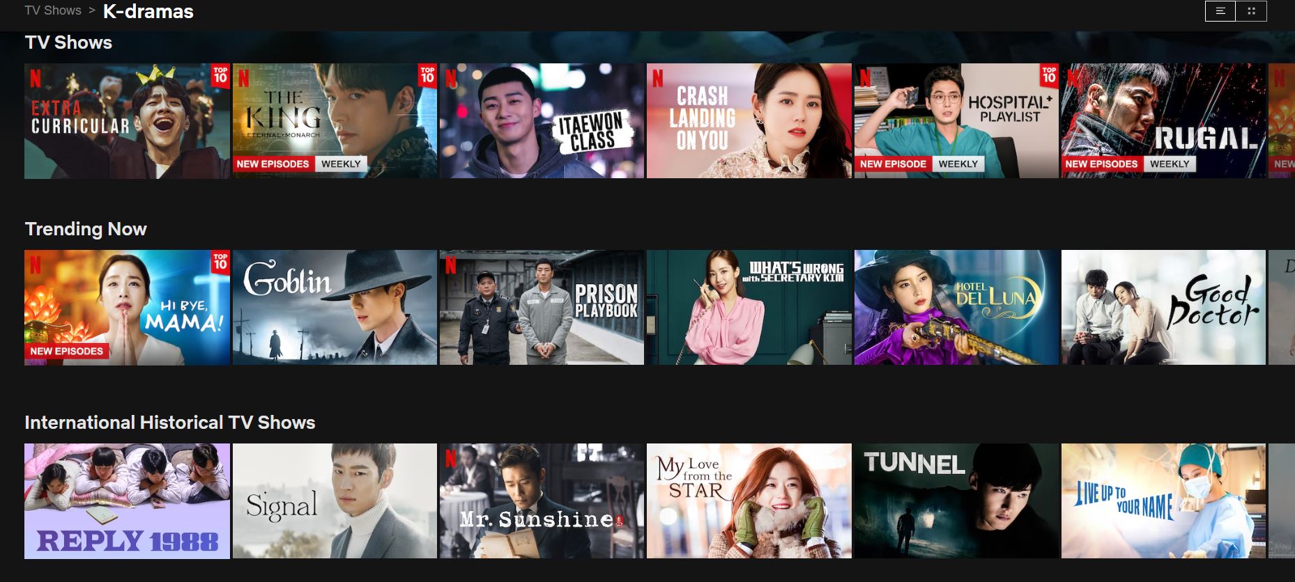 netflix k drama category