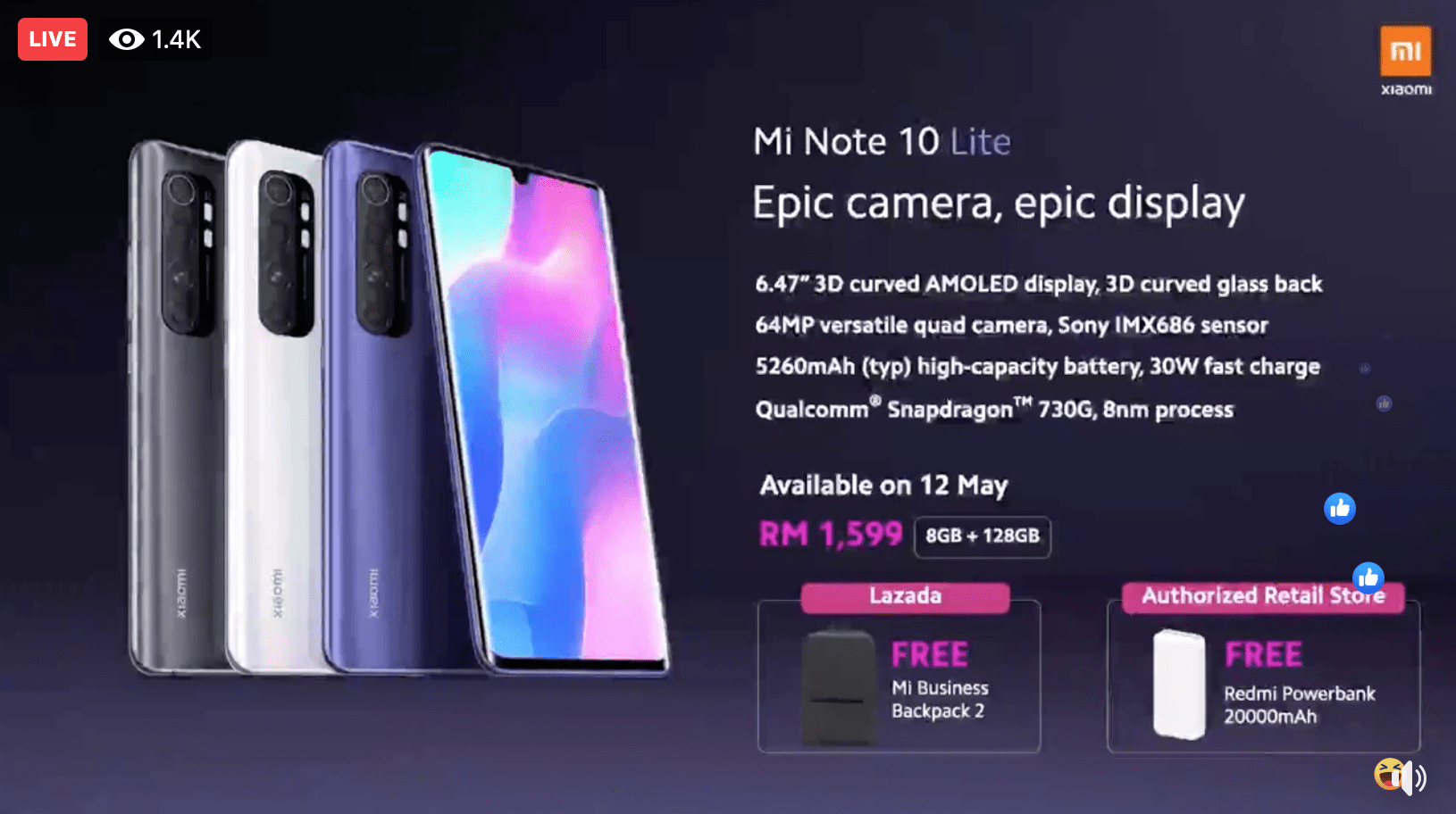 Mi Note 10 Lite, Xiaomi, Mi Note 10 Lite Malaysia