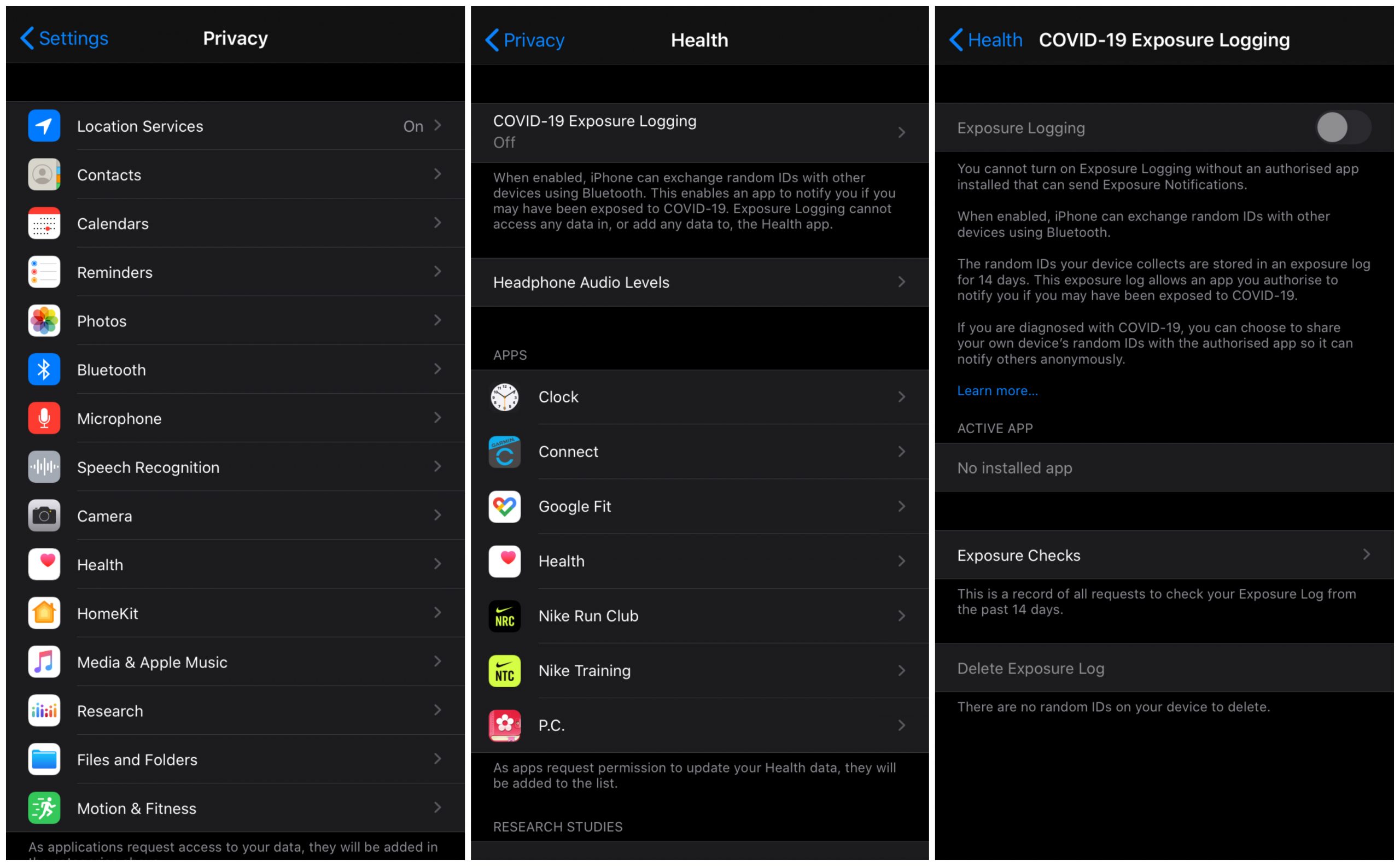 Exposure Notification, iOS track COVID-19, iOS COVID-19 settings