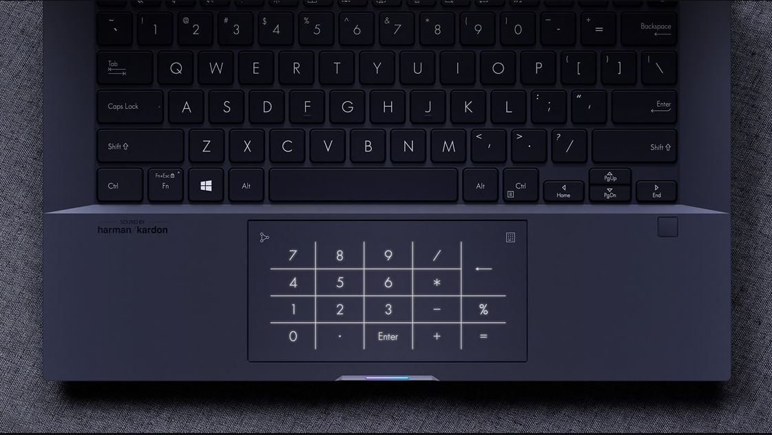 Asus ExpertBook B9 keypad