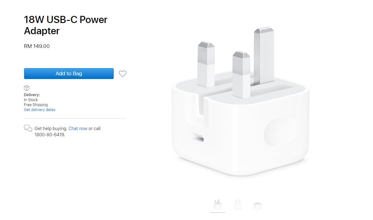 Apple 18w charger adapter white
