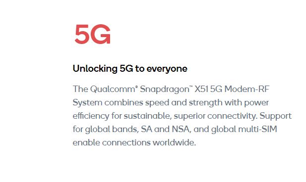 Qualcomm X51 modem description 5g