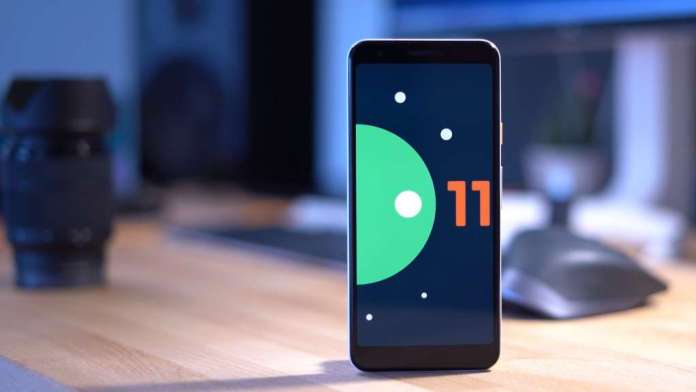 Android 11 on smartphone screen