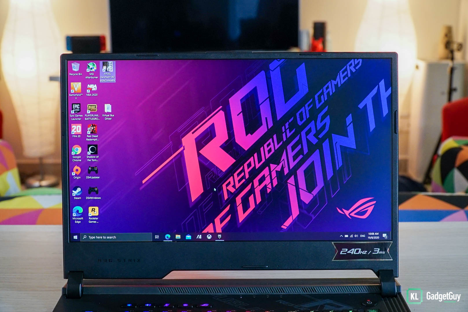 asus rog strix scar 15 2020 display