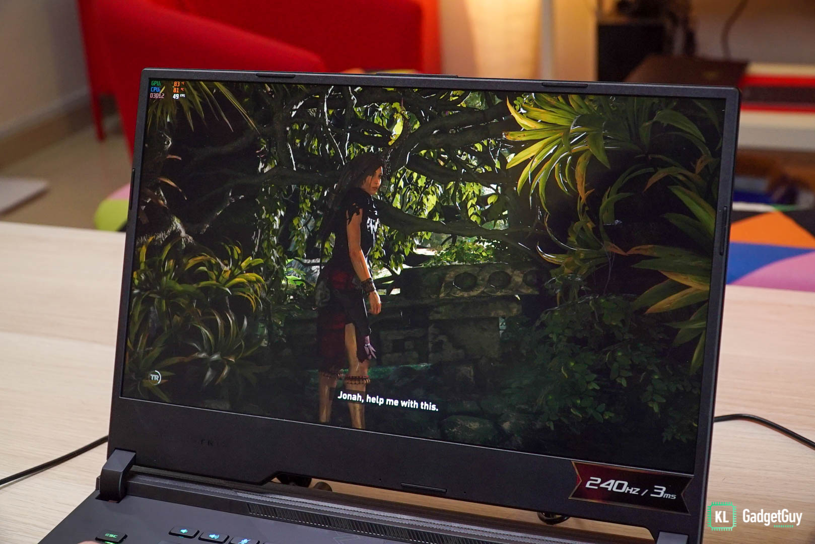 asus rog strix scar 15 2020 shadow of the tomb raider