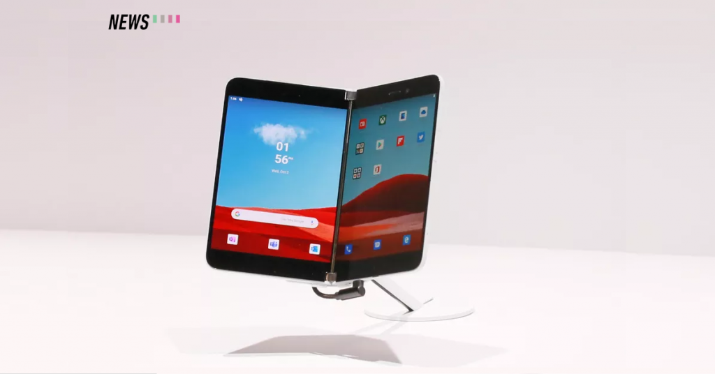Microsoft Surface Duo open handheld