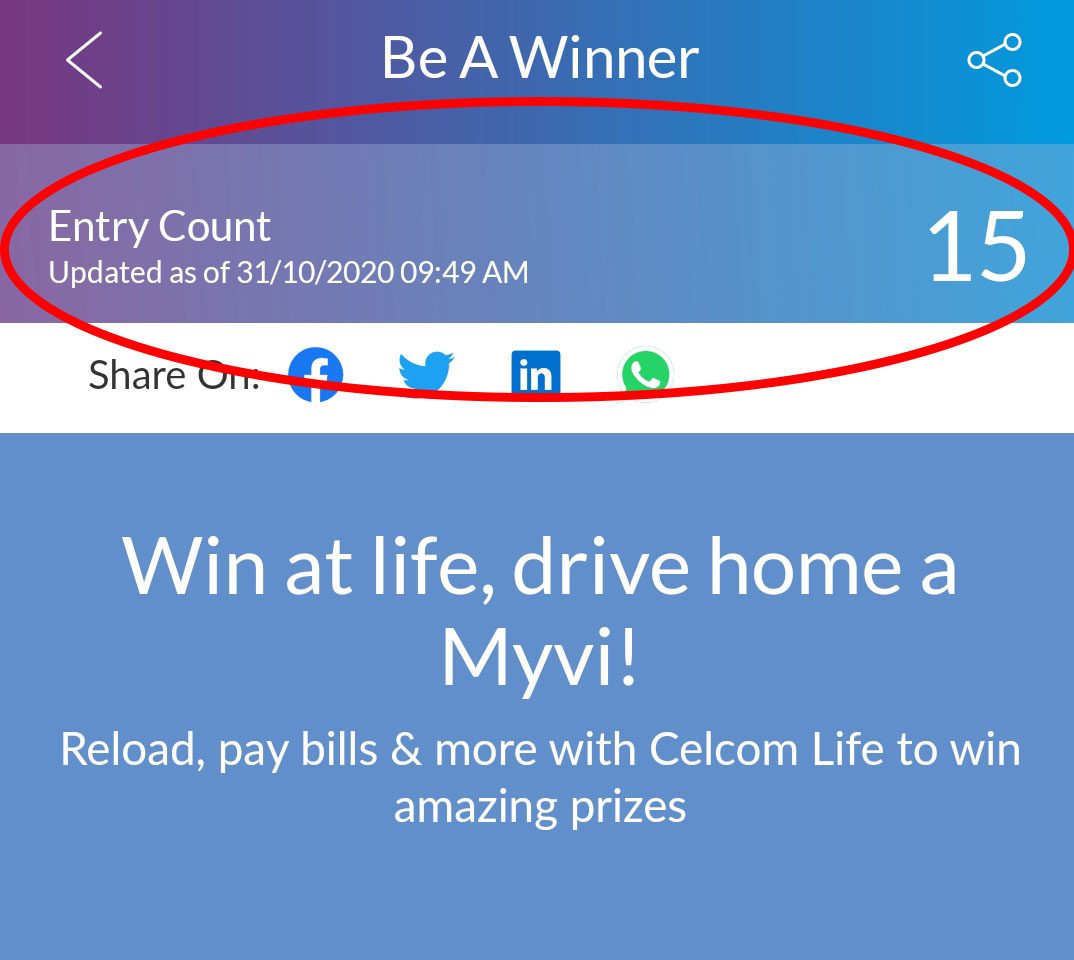 celcom be a winner points