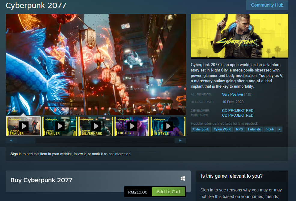 Cyberpunk 2077 steam