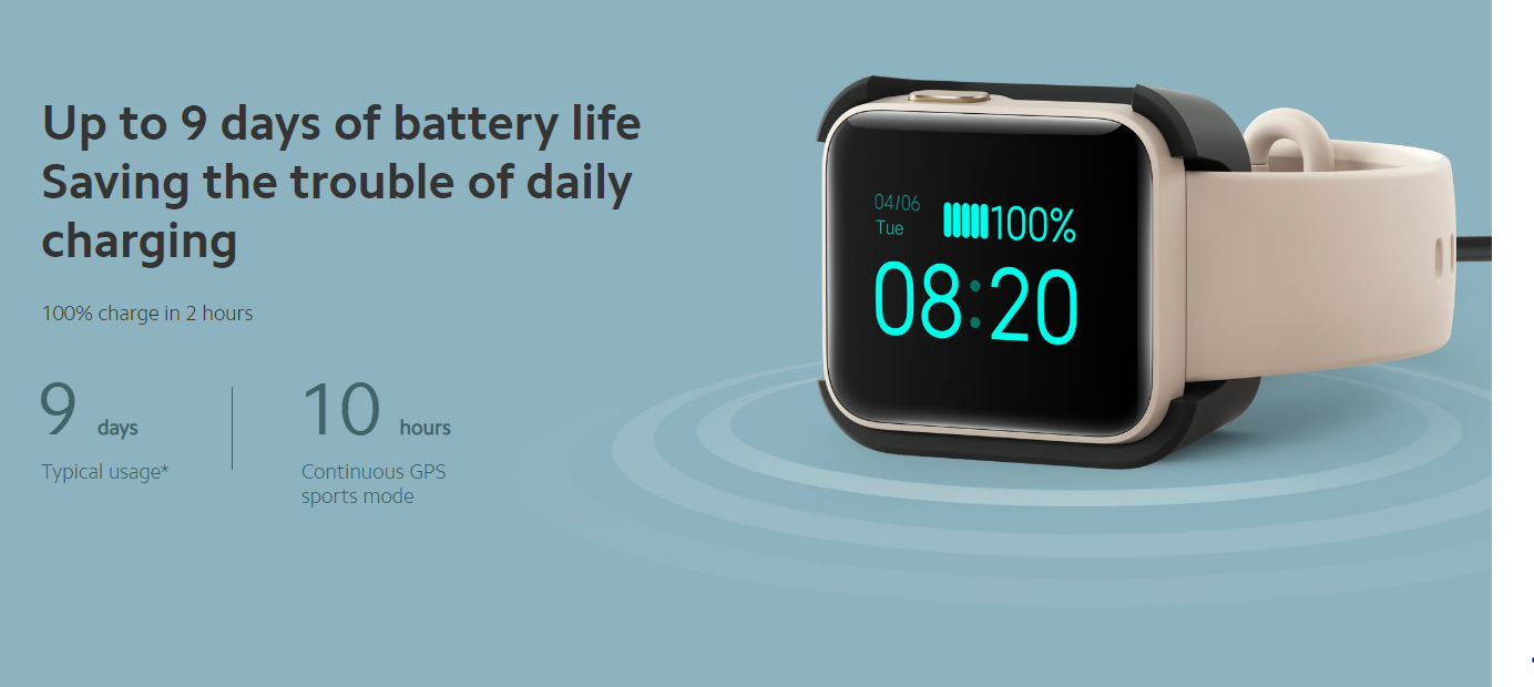 Xiaomi Mi watch Lite charging