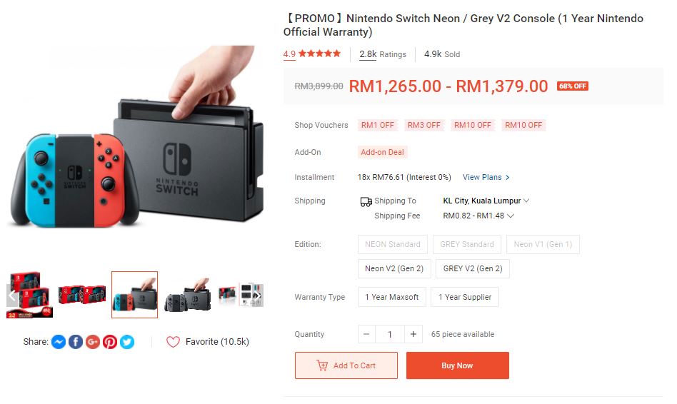 nintendo switch shopee cny