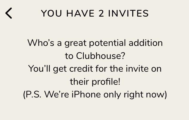 Clubhouse invite