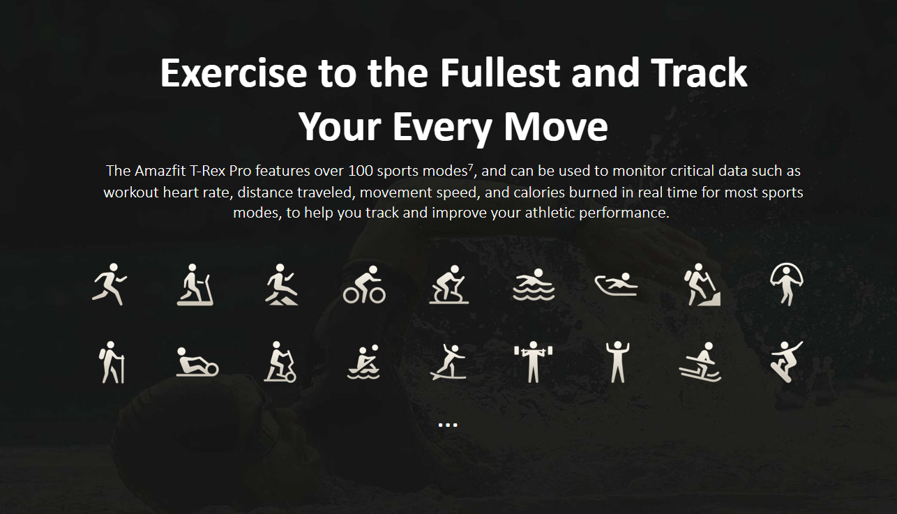 Amazfit T-Rex Pro exercise modes