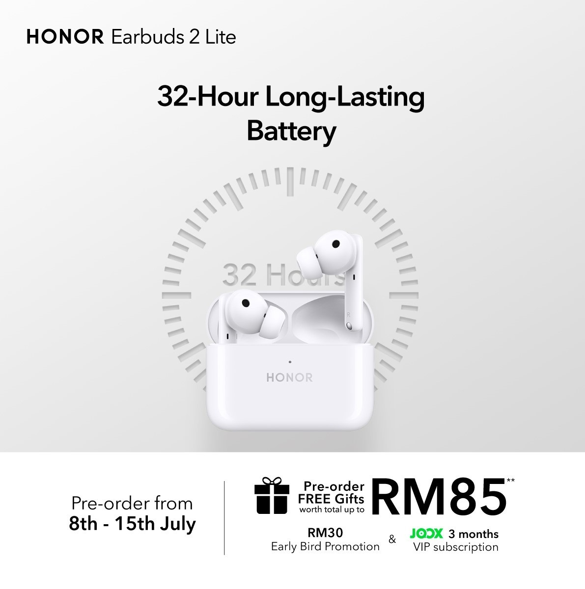 HONOR Earbuds 2 Lite_32 Hours Long Battery Life