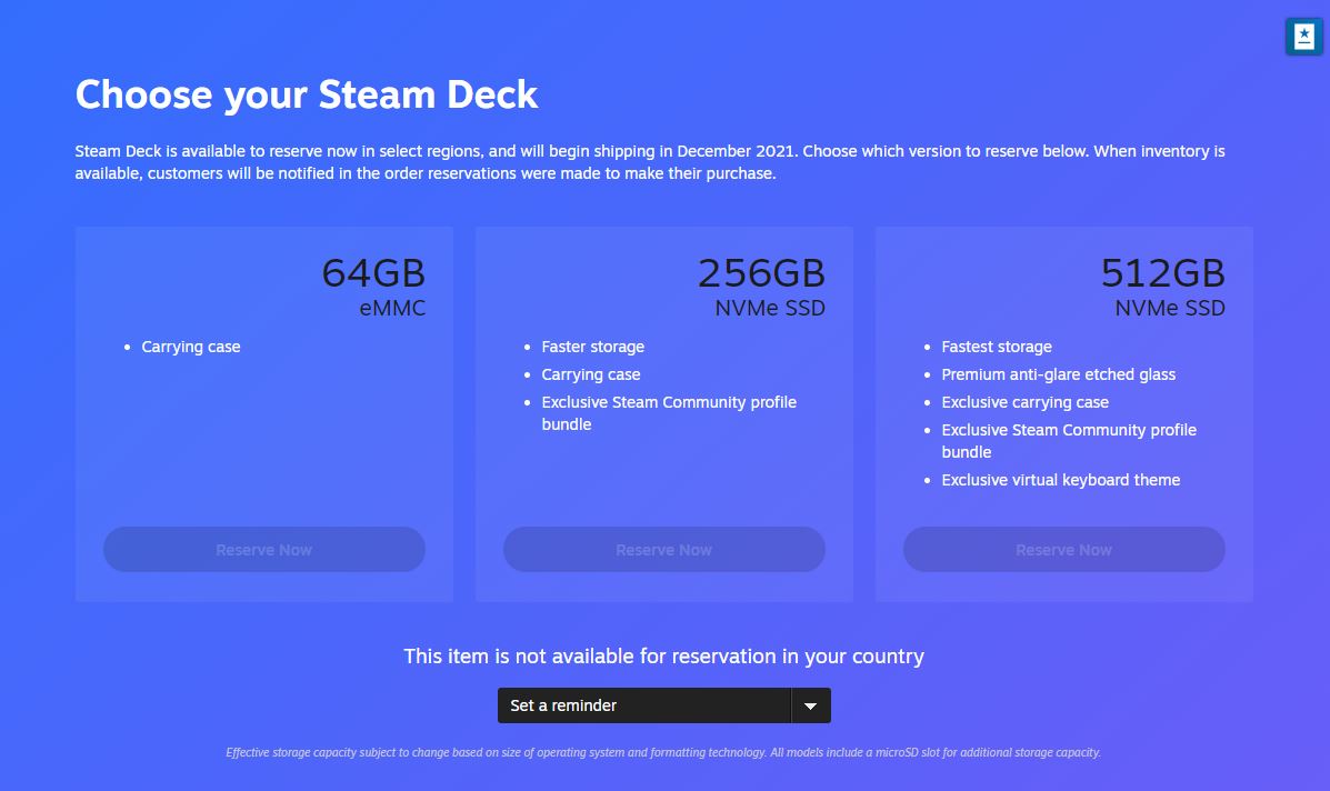 Steam deck storage options