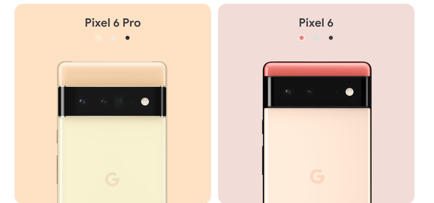 Google Pixel 6 colours