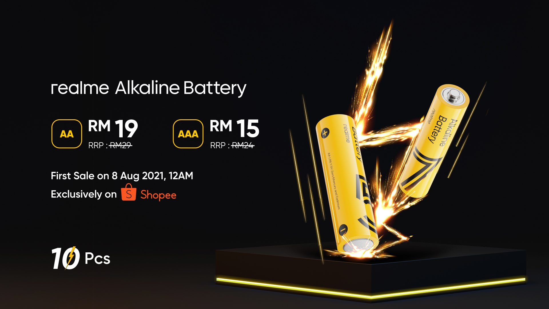realme Alkaline Battery First Sale on Shopee