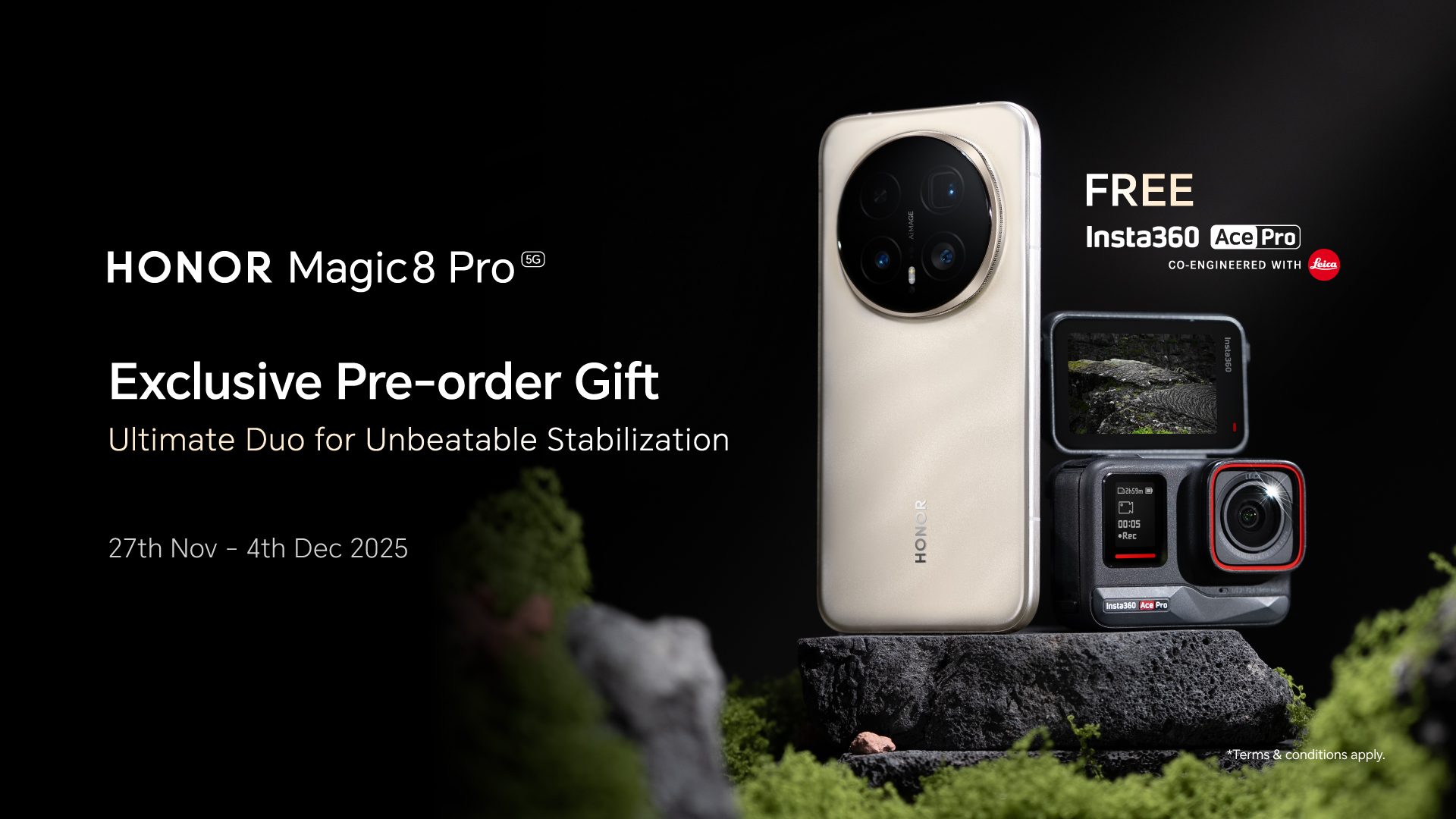 HONOR announces superstar Nicholas Tse as Magic 8 Pro ambassador, free Insta360 Ace Pro when you preorder the phone