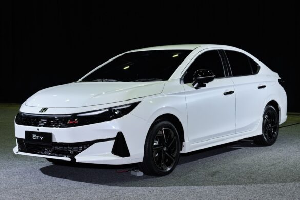 2026 Honda City e:HEV RS shown from the front three-quarter angle at its Malaysia launch