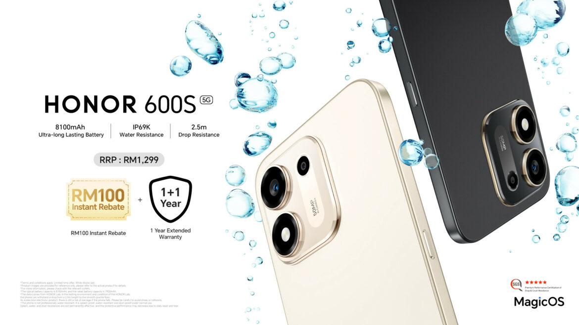 HONOR 600S in Desert Gold and Velvet Black with Malaysia price and durability highlights