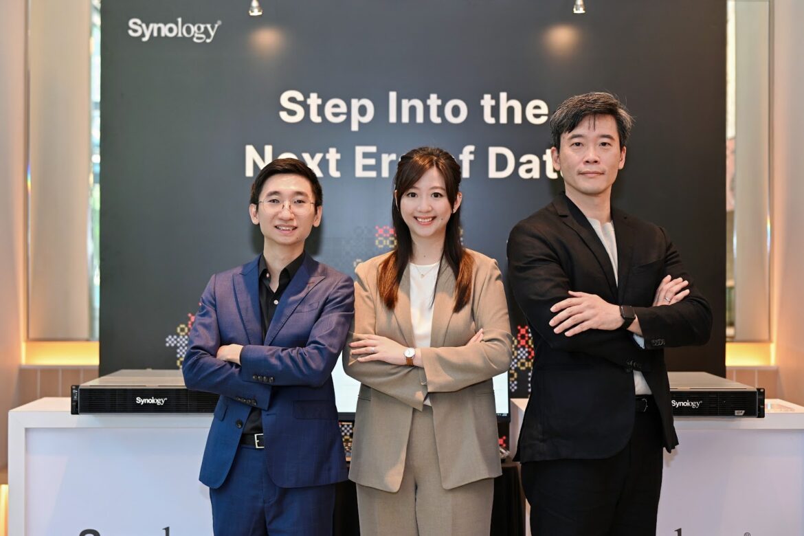 Synology executives Jason Sin, Joanne Weng and Antoine Yang at the 2026 Malaysia Annual Press Event